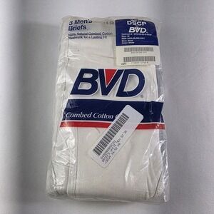 Men's 1985 BVD 36 Men's Briefs 3 Pack Underwear SEALED NEW Made In USA White